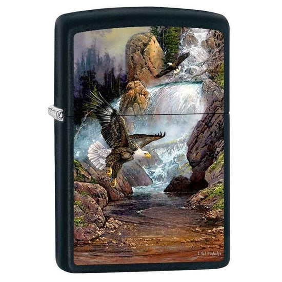 Zippo Lighter - Cascade Eagle by Blaylock Black Matte