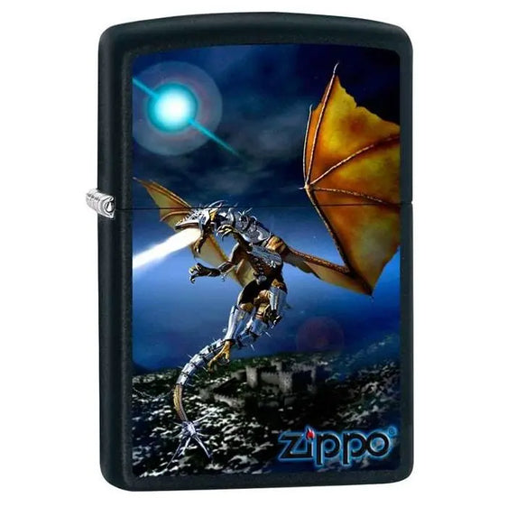 Zippo Lighter - Fire Dragon Black Matte