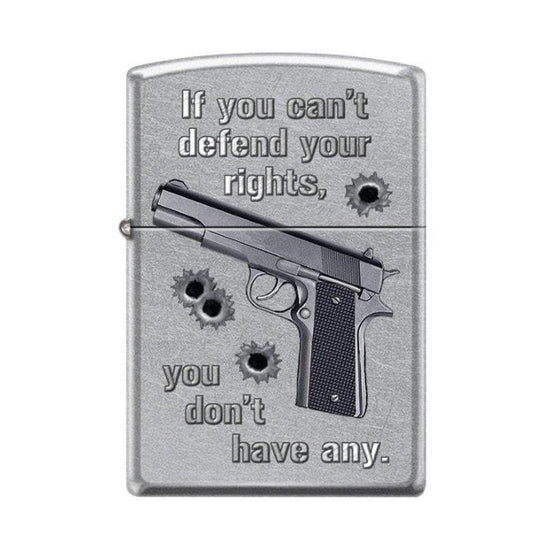 Zippo Lighter - If You Can't Defend Your Rights Street Chrome