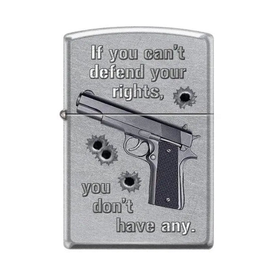 Zippo Lighter - If You Can't Defend Your Rights Street Chrome