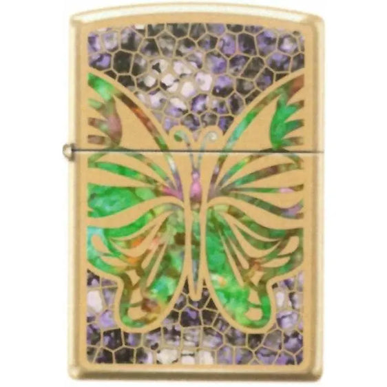 Zippo Lighter - Butterfly Fuzion High Polish Brass