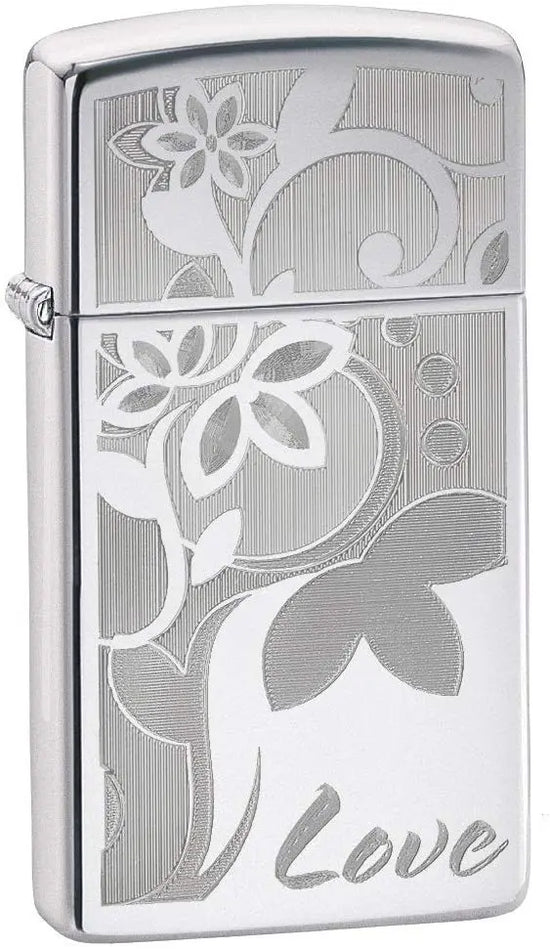 Zippo Lighter - Slim Love and Flowers
