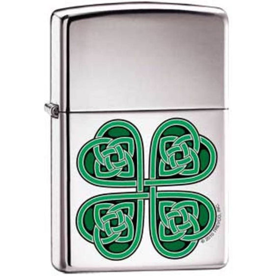 Zippo Lighter - Celtic 4 Leaf Clover