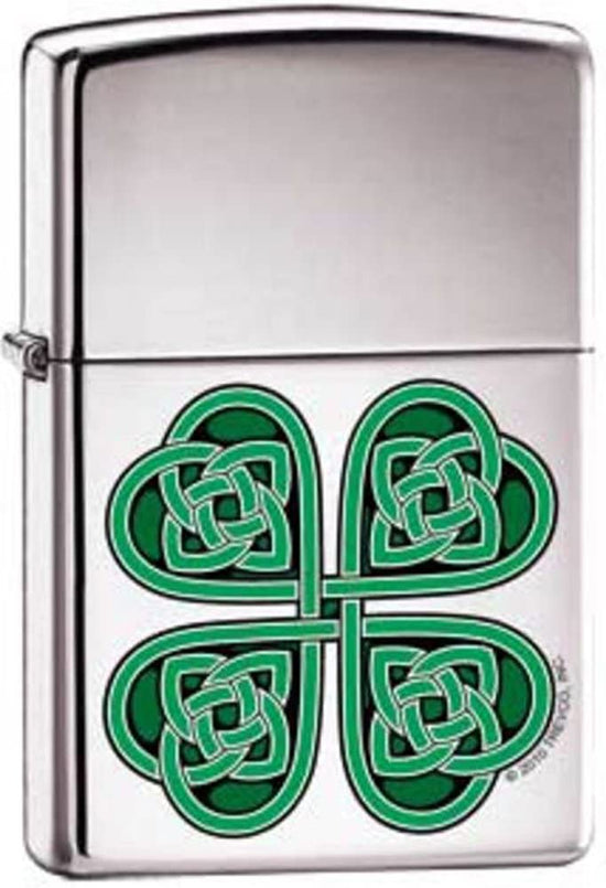 Zippo Lighter - Celtic 4 Leaf Clover