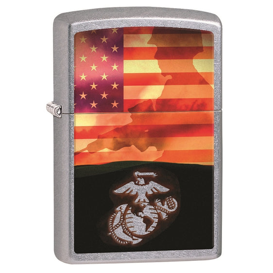 Zippo Lighter - USMC Flag Soldier