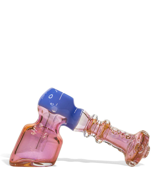 Gold/Purple Hammer Bubbler Glass Pipe - 7 Inch