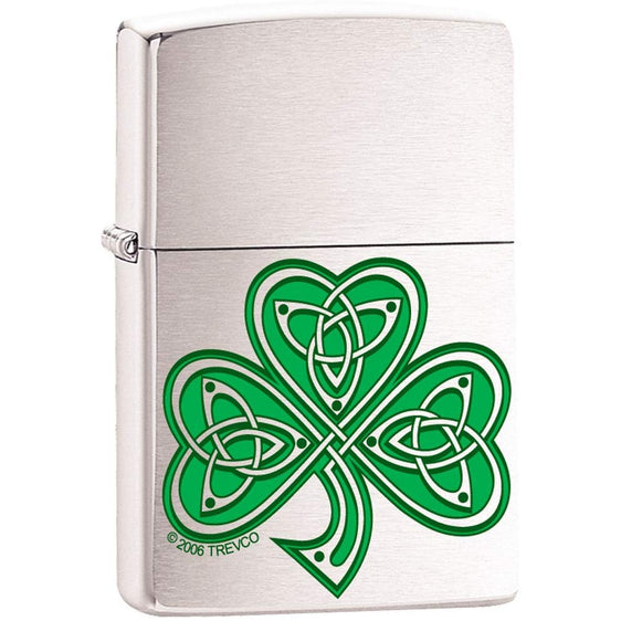 Zippo Lighter - Celtic Shamrock Clover Knot