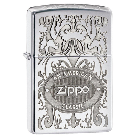 Zippo Lighter - An American Zippo Classic Crown Stamp High Polish Chrome