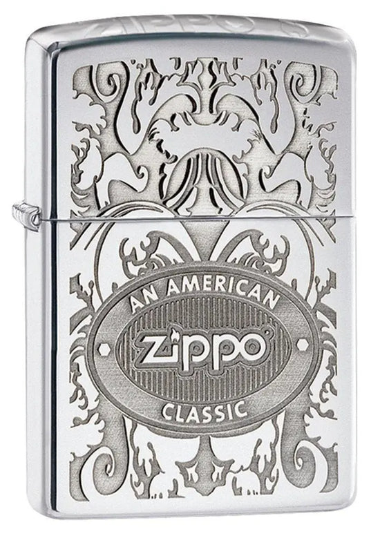 Zippo Lighter - An American Zippo Classic Crown Stamp High Polish Chrome