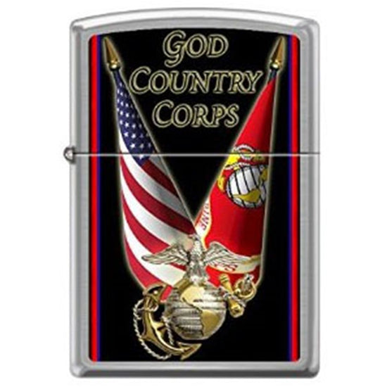 Zippo Lighter - USMC Crossed Flags