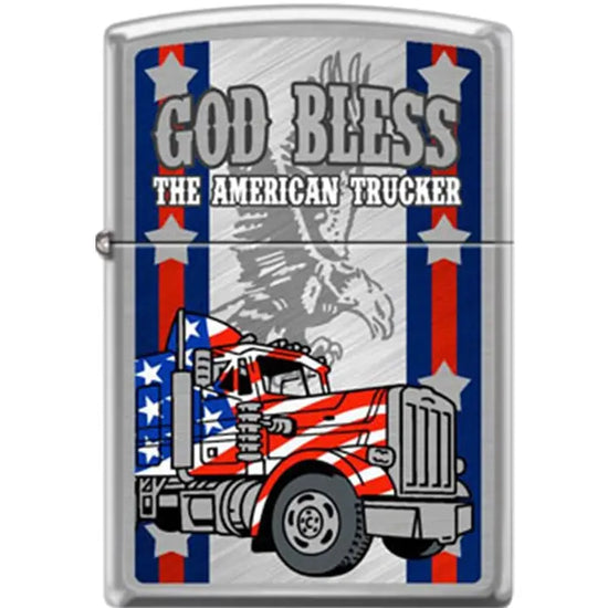 Zippo Lighter - God Bless American Trucker