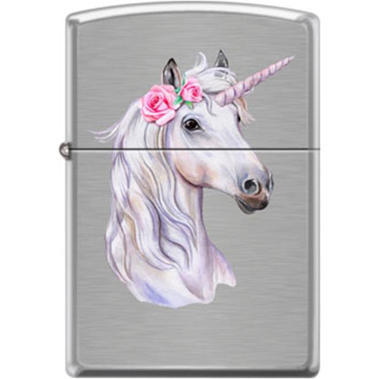 Zippo Lighter - Unicorn w/ Rose