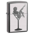 Zippo Lighter - Lady in Cocktail Glass Black Ice Zippo Zippo   