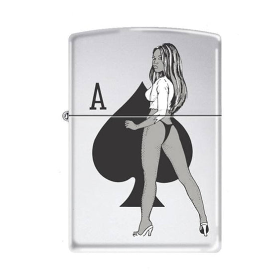 Zippo Lighter - Very Lucky Ace Hi Polish Chrome