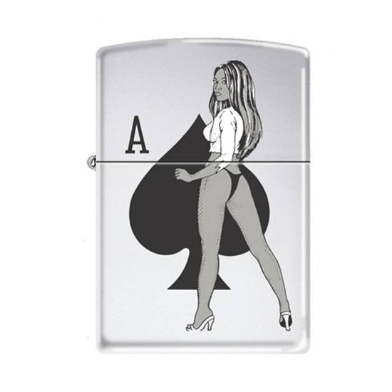 Zippo Lighter - Very Lucky Ace Hi Polish Chrome