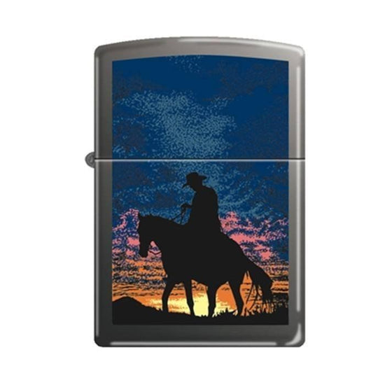 Zippo Lighter - Cowboy Sunset Black Matte