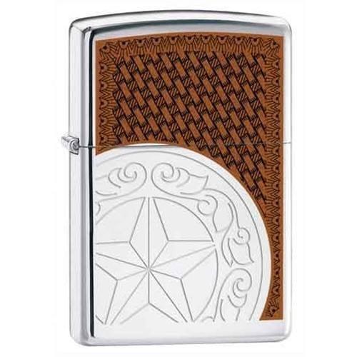 Zippo Lighter - Star Concho High Polish Chrome