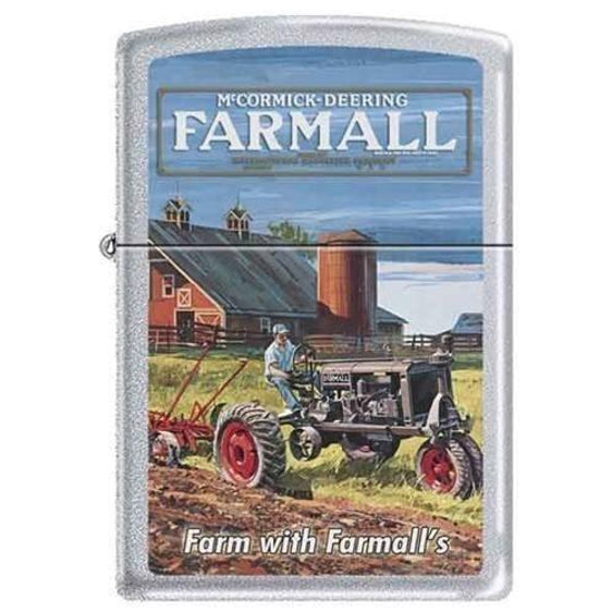 Zippo Lighter - Farm With Farmall's Satin Chrome