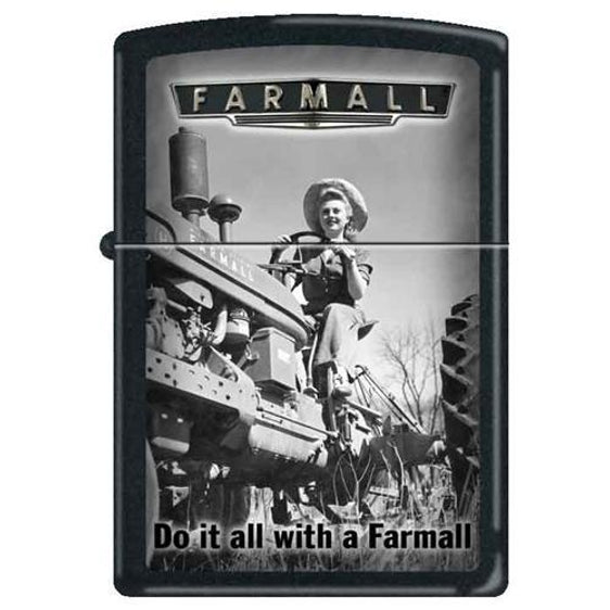 Zippo Lighter - Do It All With A Farmall Black Matte