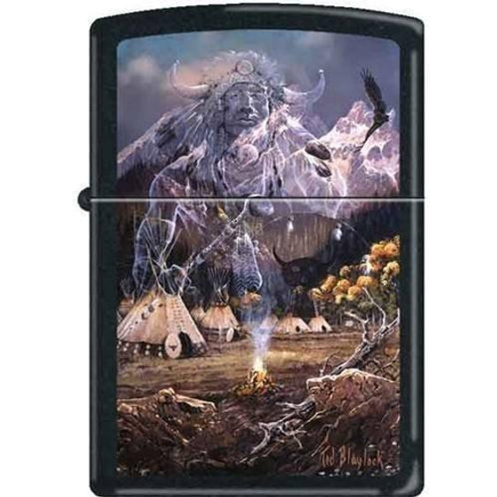 Zippo Lighter - Blaylock Spirit of the Flame Black Matte
