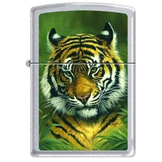 Zippo Lighter - Picken's Tiger Satin Chrome
