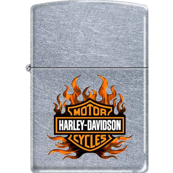 Zippo Lighter - Harley Davidson Flame Street Chrome