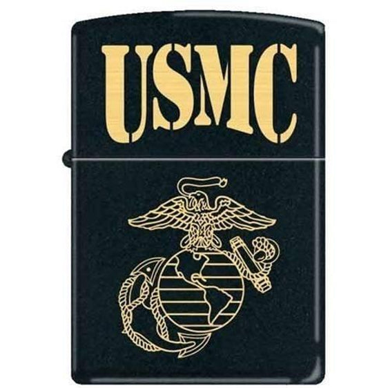Zippo Lighter - USMC Black Matte