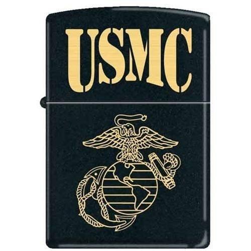 Zippo Lighter - USMC Black Matte