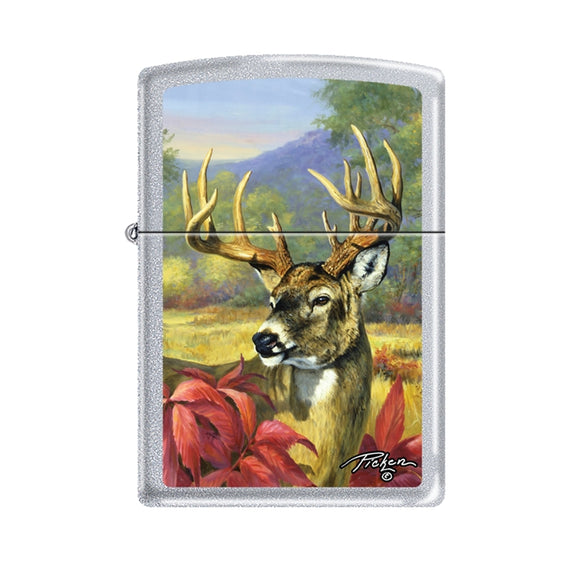 Zippo Lighter - Picken's Buck Head Satin Chrome
