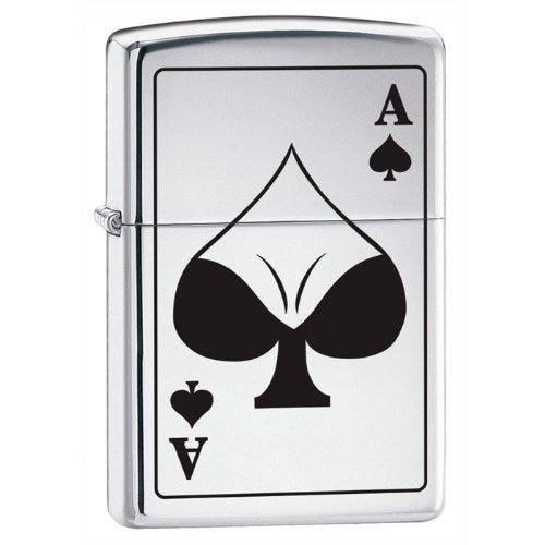 Zippo Lighter - Ace of Spades Bodacious High Polish Chrome