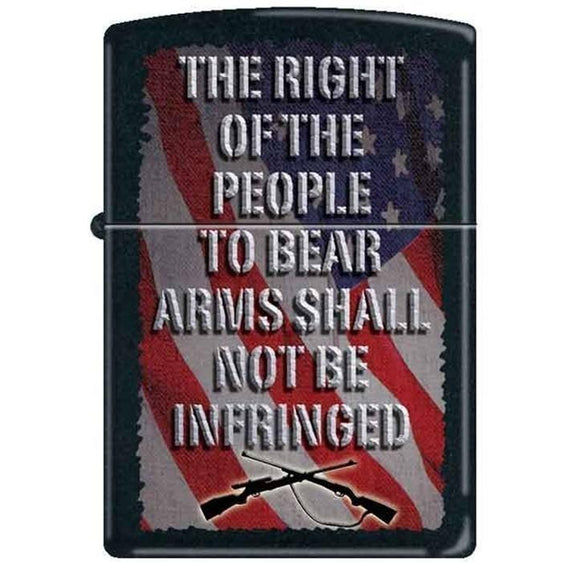 Zippo Lighter - Right to Bear Arms Black Matte