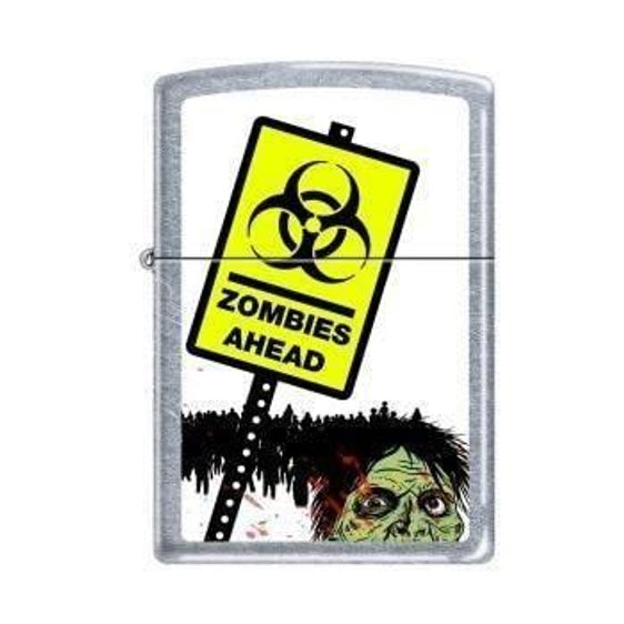 Zippo Lighter - Zombies Ahead Street Chrome Zippo Zippo   