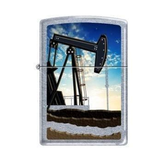 Zippo Lighter - Oil Well Street Chrome