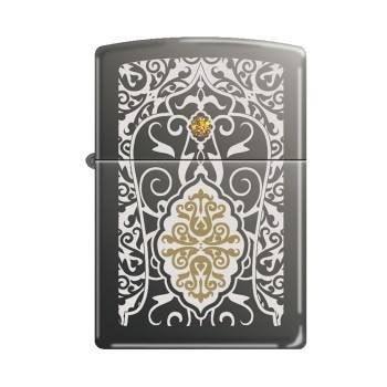 Zippo Lighter - Filigree Topaz Swarovski Black Ice
