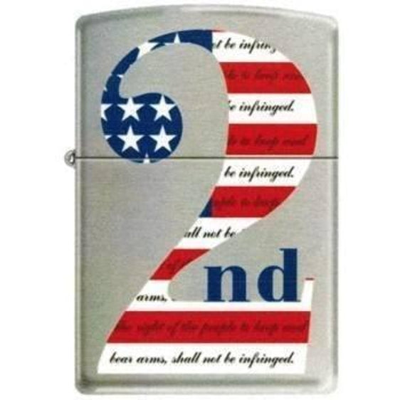 Zippo Lighter - 2nd Amendment Brush Chrome
