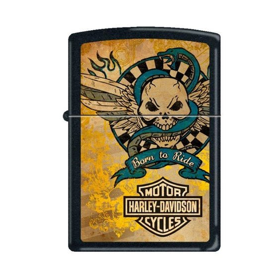 Zippo Lighter - Harley Davidson Snake Born to Ride Black Matte