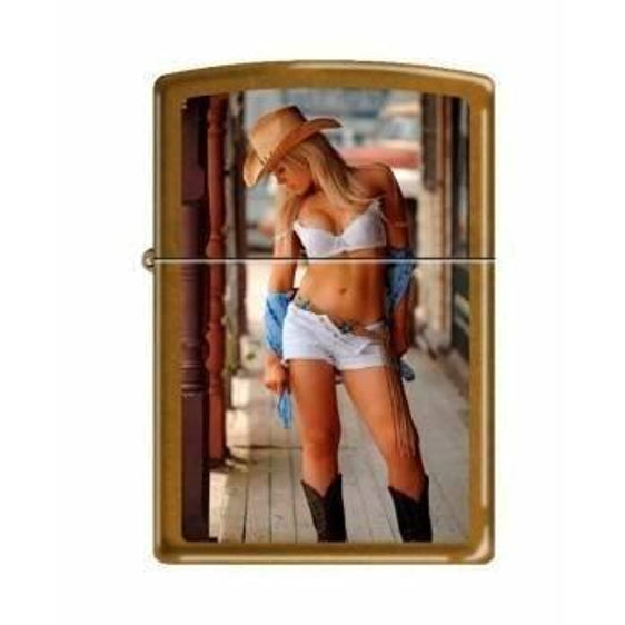 Zippo Lighter - Sexy Cowgirl White Top White Toffee - Lighter USA