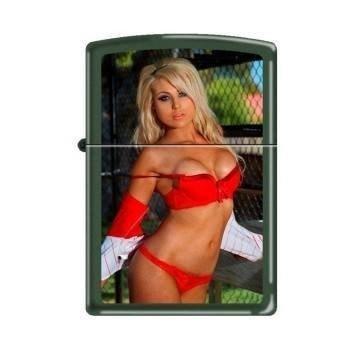 Zippo Lighter - Sexy Blonde in Dugout Green Matte