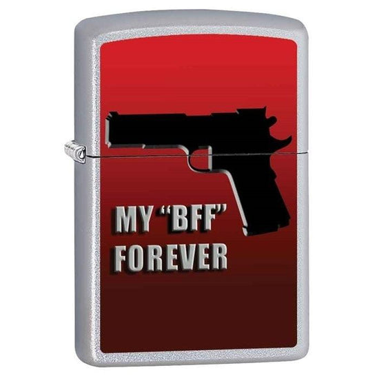 Zippo Lighter - My BFF Forever Satin Chrome