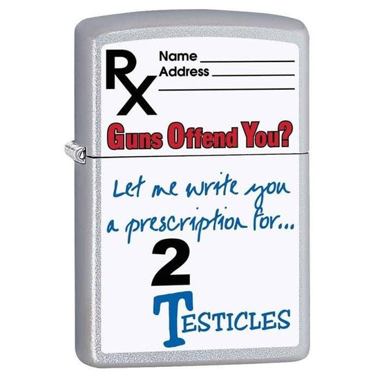 Zippo Lighter - Guns Offend You Satin Chrome