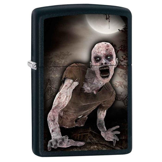 Zippo Lighter - Zombie & Moon Black Matte