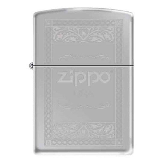 Zippo Lighter - Logo Fancy High Polish Chrome