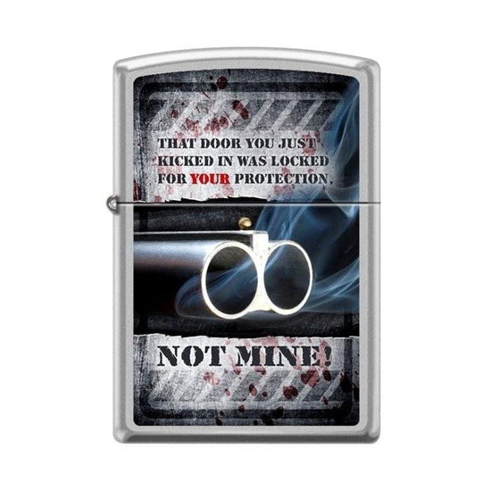 Zippo Lighter - The Door Was Locked For Your Protection Satin Chrome