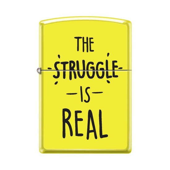 Zippo Lighter - The Struggle is Real Neon Yellow