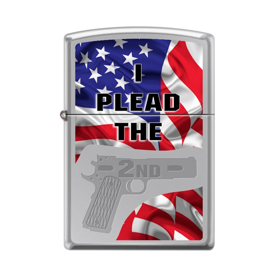 Zippo Lighter - I Plead the 2nd High Polish Chrome