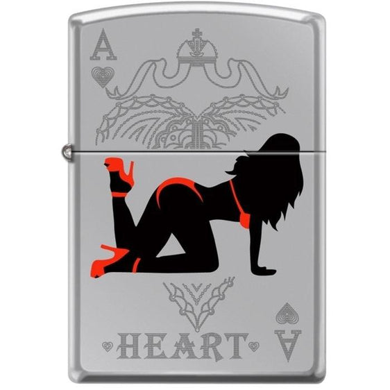 Zippo Lighter - Ace of Hearts Hi Polished Chrome