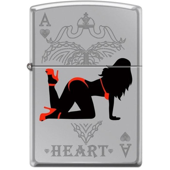 Zippo Lighter - Ace of Hearts Hi Polished Chrome
