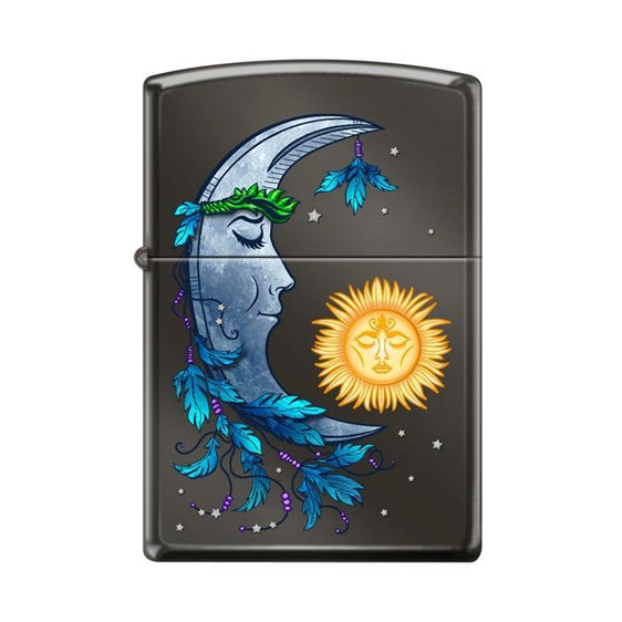 Zippo Lighter - Sun And Moon Black Ice