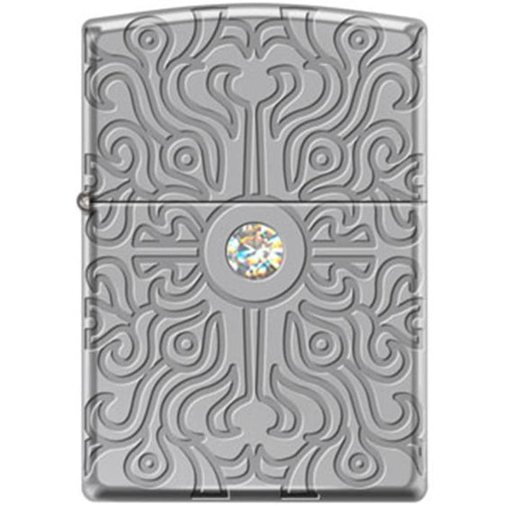 Zippo Lighter - Deep Carve With Large Swarovski