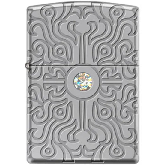 Zippo Lighter - Deep Carve With Large Swarovski